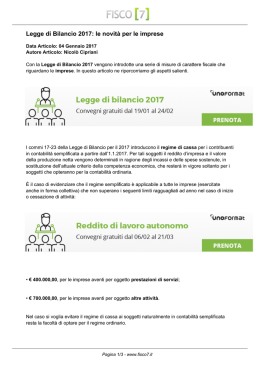 Legge di Bilancio 2017: le novit&agrave; per le imprese