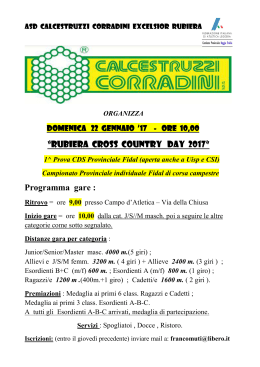 “RUBIERA CROSS COUNTRY DAY 2017” Programma gare