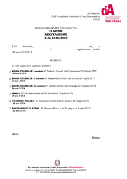 Moduli materie a scelta II Recitazione e Regia 2016 2017
