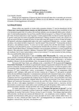 1 Arcidiocesi di Genova Chiesa del Ges&ugrave;, sabato 31.12.2016 TE