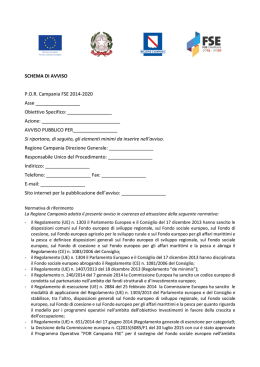 Schema di avviso - FSE POR Campania 2014/2020