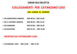 COLLEGAMENTI PER CATANZARO LIDO