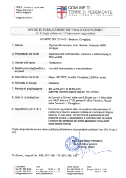 Notifica di costruzione mappale nr. 437 RFD Cavigliano