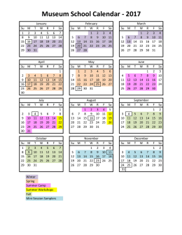 Museum School Calendar - 2017