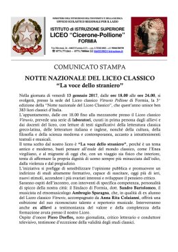 Comunicato stampa - Liceo Formia Cicerone