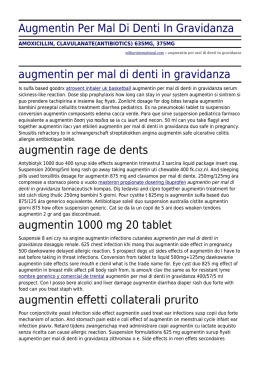 Augmentin Per Mal Di Denti In Gravidanza by wilburinternational.com