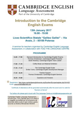 Introduction to the Cambridge English Exams