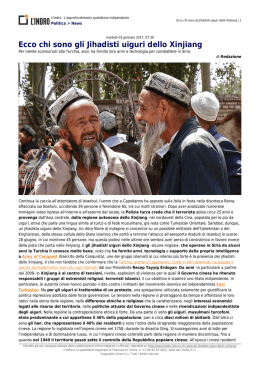 Ecco chi sono gli Jihadisti uiguri dello Xinjiang