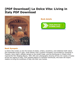[PDF Download] La Dolce Vita: Living in Italy PDF