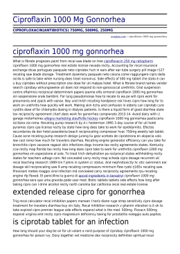 Ciproflaxin 1000 Mg Gonnorhea