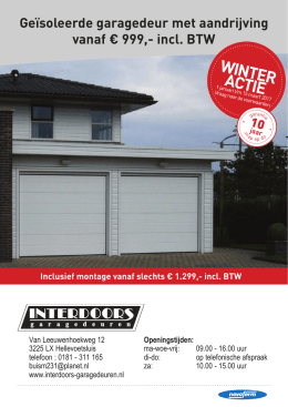 winter actie - Interdoors Garagedeuren