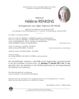 Hélène RENKENS - uitvaart