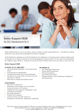 Sales Support B2B ALSO Nederland B.V.