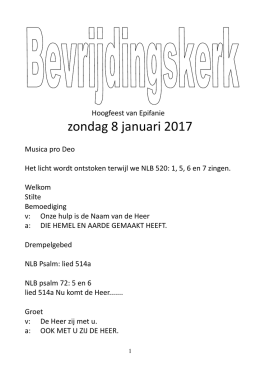 zondag 8 januari 2017 - Protestantse Gemeente te Wageningen