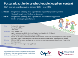 Postgraduaat in de psychotherapie jeugd en context
