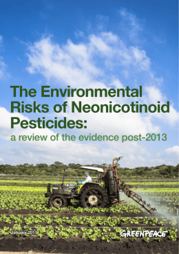 The Environmental Risks of Neonicotinoid Pesticides
