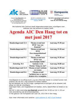 hier de agenda van AIC Den Haag