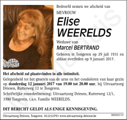 Mevrouw Elise Weerelds