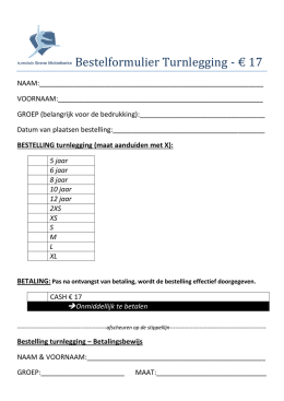 Bestelformulier Turnlegging - € 17