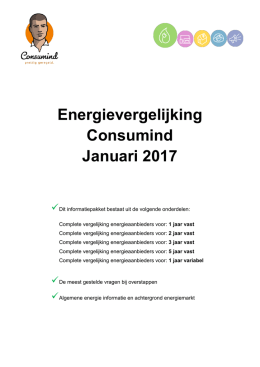 Energievergelijking Consumind Januari 2017