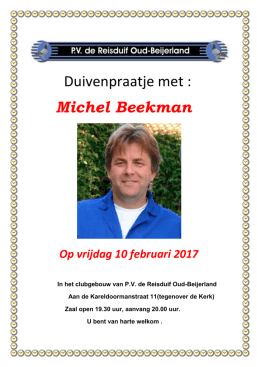 Duivenpraatje met : Michel Beekman