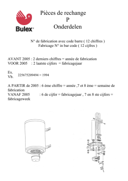 Pi&egrave;ces de rechange P Onderdelen