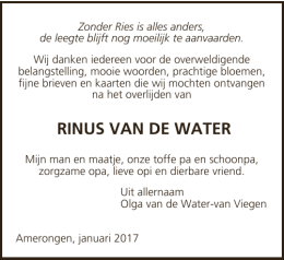 RINUS VAN DE WATER