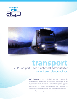 Brochure AGP Transport software