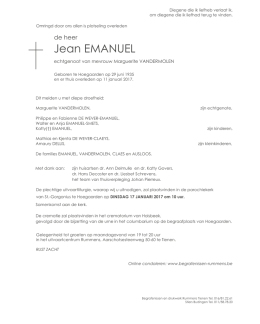 Jean EMANUEL - Begrafenissen Rummens