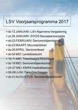 Programma Voorjaar 2017 - Loodsen Sport Vereniging