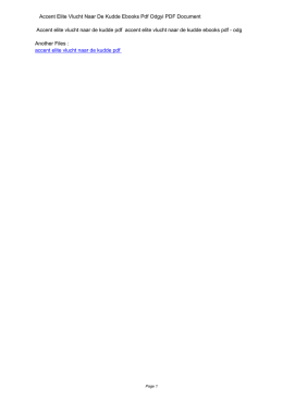 Accent Elite Vlucht Naar De Kudde Ebooks Pdf Odgyi PDF