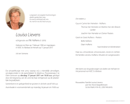 Louisa Lievens - Van Hove Begrafenissen