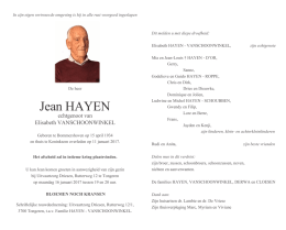 Jean HAYEN - Uitvaartzorg DRIESEN