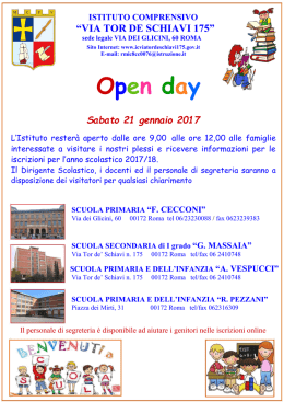 volantino open day 2016-2017 - Istituto Comprensivo Via Tor de