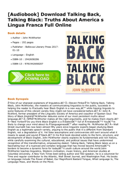 [Audiobook] Talking Back, Talking Black: Truths