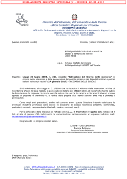 Nota USR Giornata della Memoria - Treviso – Ufficio scolastico