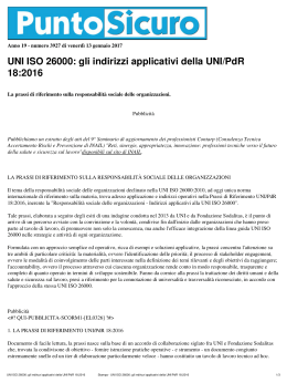 Stampa - UNI ISO 26000: gli indirizzi applicativi della