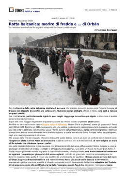 Rotta balcanica: morire di freddo e … di Orbán
