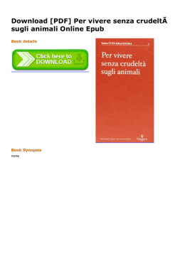 Per vivere senza crudelt&Atilde; sugli animali Online Epub