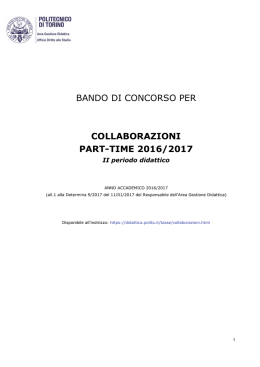 Bando di concorso - Didattica