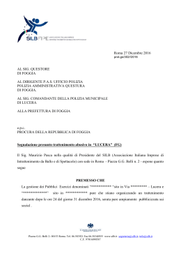 27-12-2016 Segnalazione presunta attivit&agrave; abusiva nel