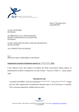 27-12-2016 Segnalazione presunta attivit&agrave; abusiva nel