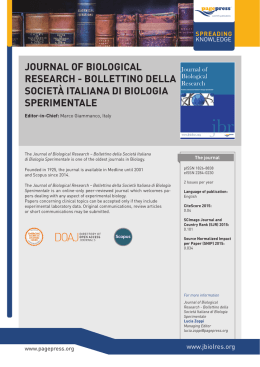 journal of biological research - bollettino della società italiana di