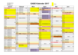 OASE Kalender 2017