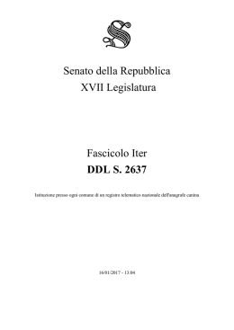 Senato della Repubblica XVII Legislatura Fascicolo Iter DDL S. 2637