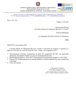 Convocazione NIV - Liceo Scientifico Ascanio Landi