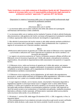 Testo ricostruito a cura della redazione di Quotidiano Sanità del ddl