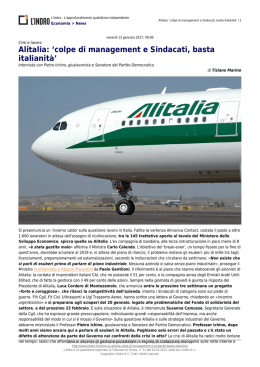 Ichino su Alitalia: `colpe di management e Sindacati basta