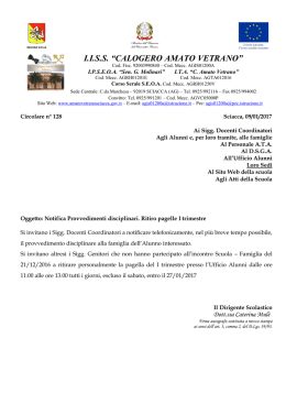 Circolare n&deg; 128 del 09-01-2017 Ritiro pagelle I Trimestre