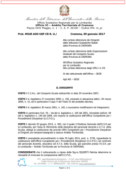 Decreto 10/01/2017, prot.78 - Ufficio Scolastico Territoriale di